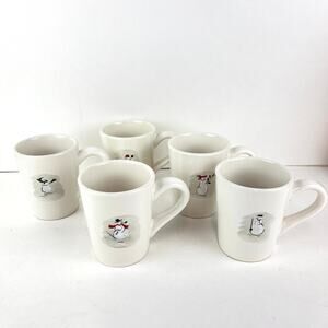 Williams Sonoma Snowman Ceramic Mugs Set of 5